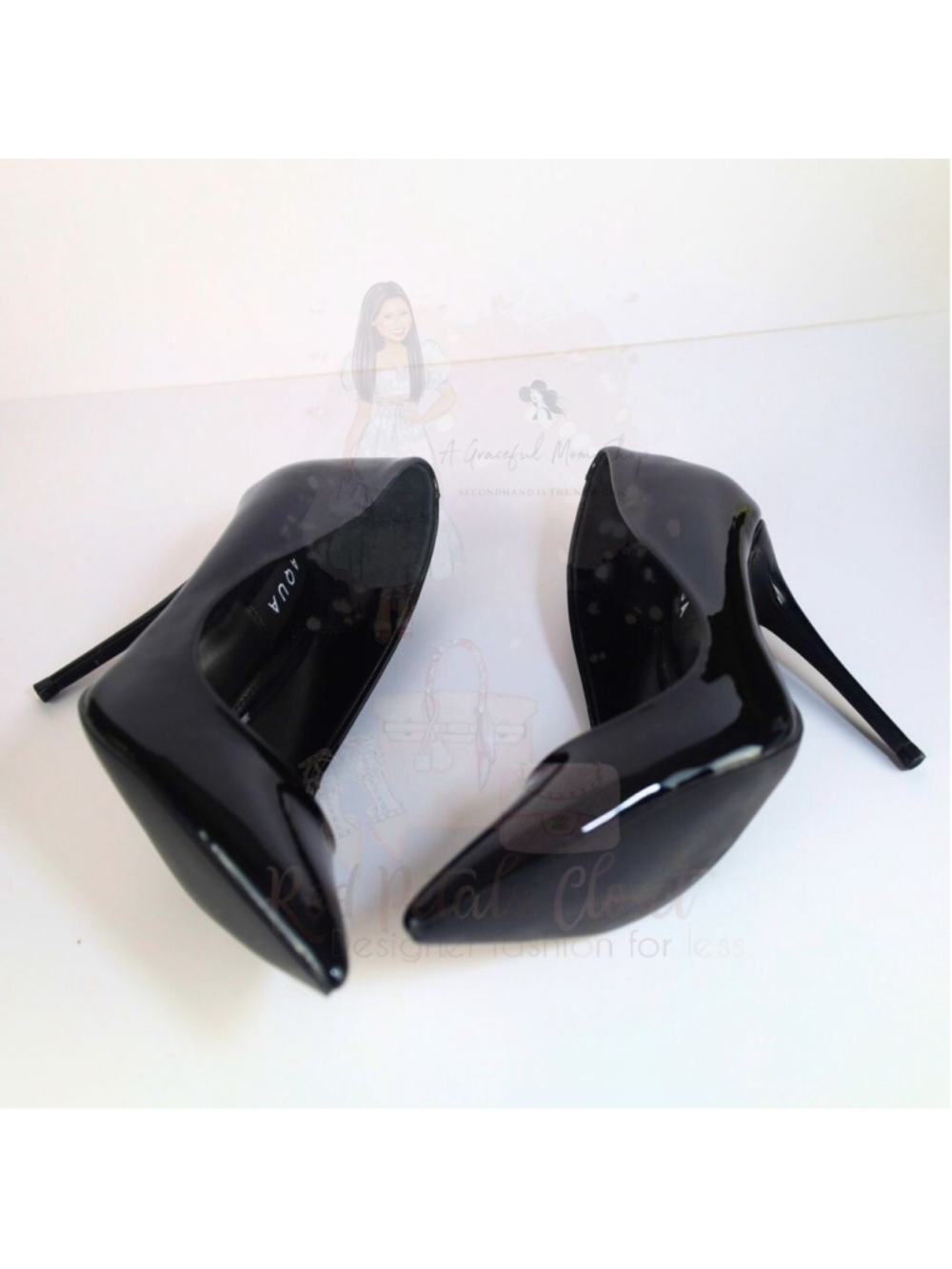 AQUA Women's Brit Pointed Toe Pumps Black - Size 7 - Picture 6 of 11